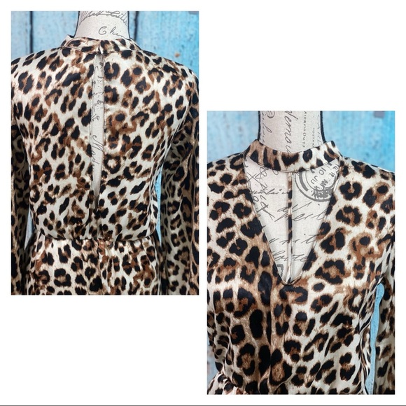 LUSH NWT Cheetah Print Choker Cut Out Romper - Picture 5 of 12
